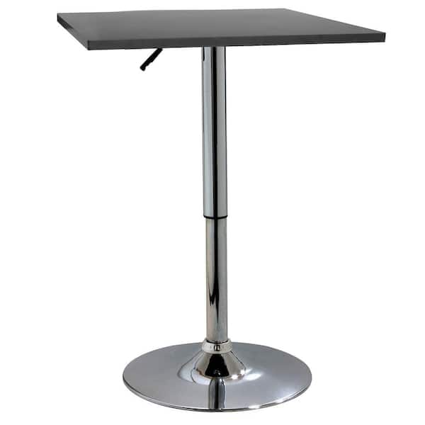 AmeriHome Classic Style 36 in. L Black Wood Top Square Bistro Table
