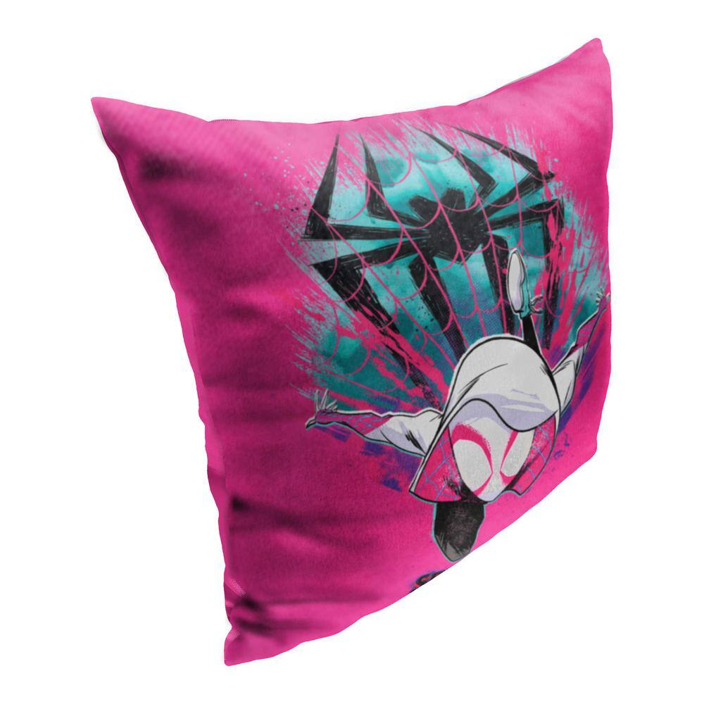 Spider-Man Pink Polyester Kids' Decorative Throw Pillow 18x18 Inches