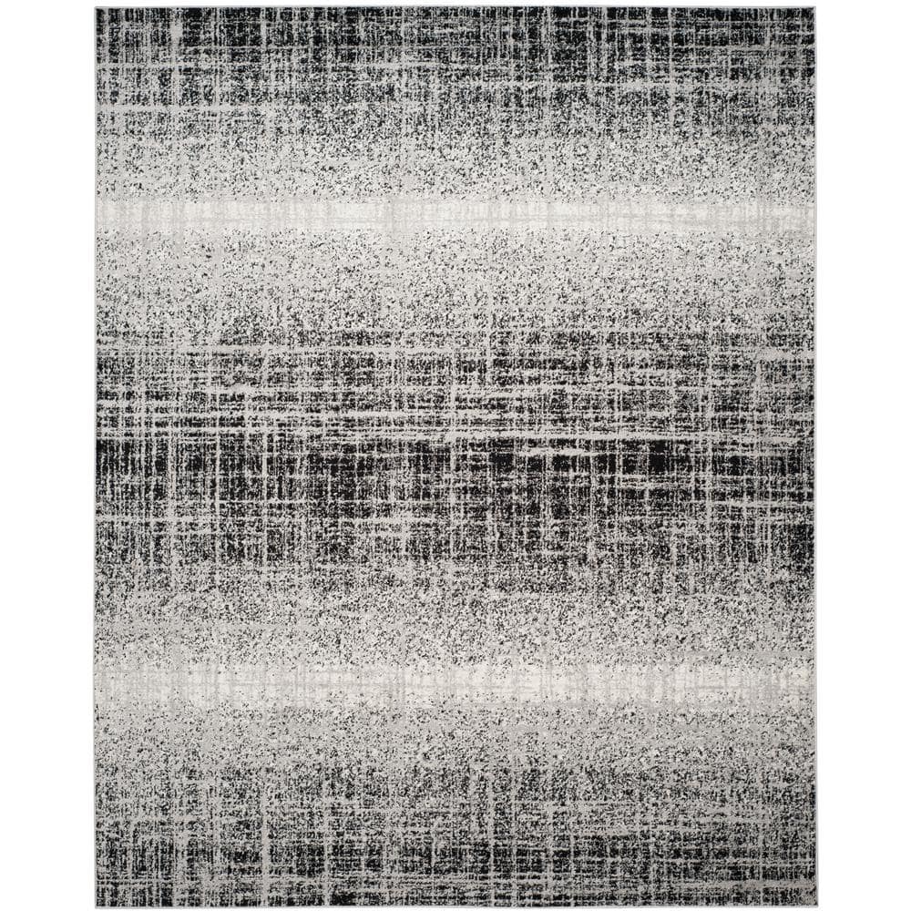 Adirondack Silver and Black 8' x 10' Synthetic Rectangular Area Rug