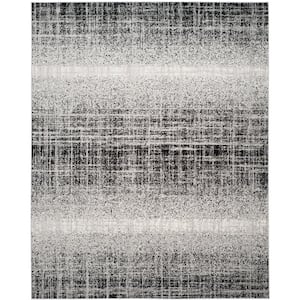 Adirondack Silver/Black 8 ft. x 10 ft. Solid Gradient Area Rug