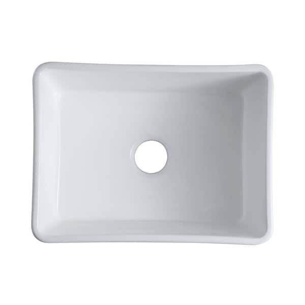 Apron-Front Ceramic 24 in. Single Bowl Farmhouse Kitchen Sink