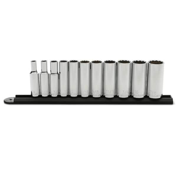 3/8 in. Drive SAE 12-Point Deep Socket Set (11-Piece)
