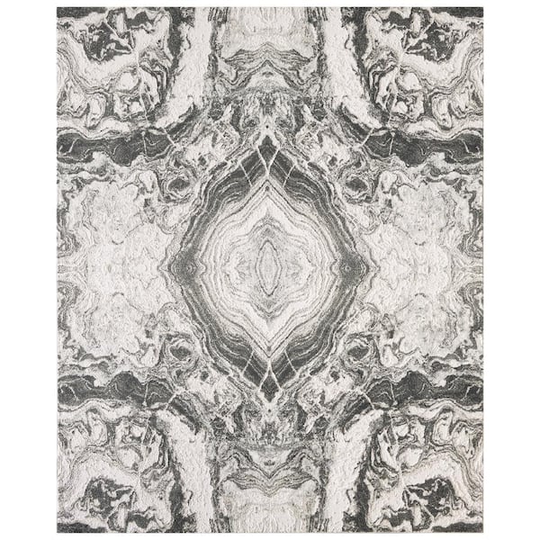 Brookside Daphne Gray 6 ft. x 9 ft. Modern Marble Abstract Area Rug