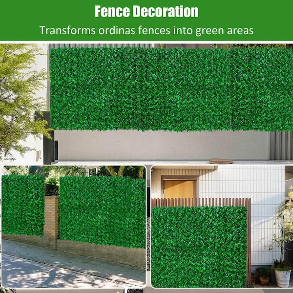 120 in. x 40 in. Green Artificial Grass Hedge Panel Outdoor Garden