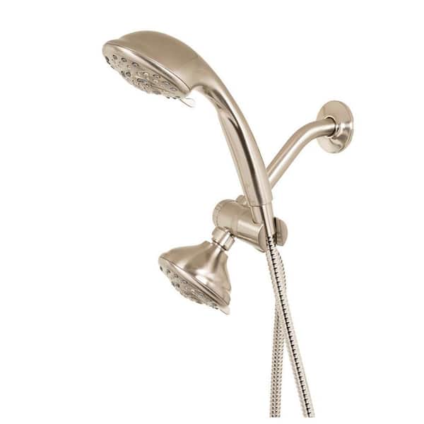 Glacier Bay 5-spray 5 in. Dual Shower Head and Handheld Shower Head in Brush Nickel