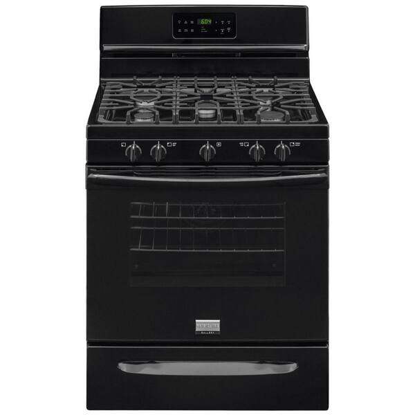 Frigidaire 30 in. 5.0 cu. ft. Gas Range with Self-Cleaning QuickBake Convection Oven in Black