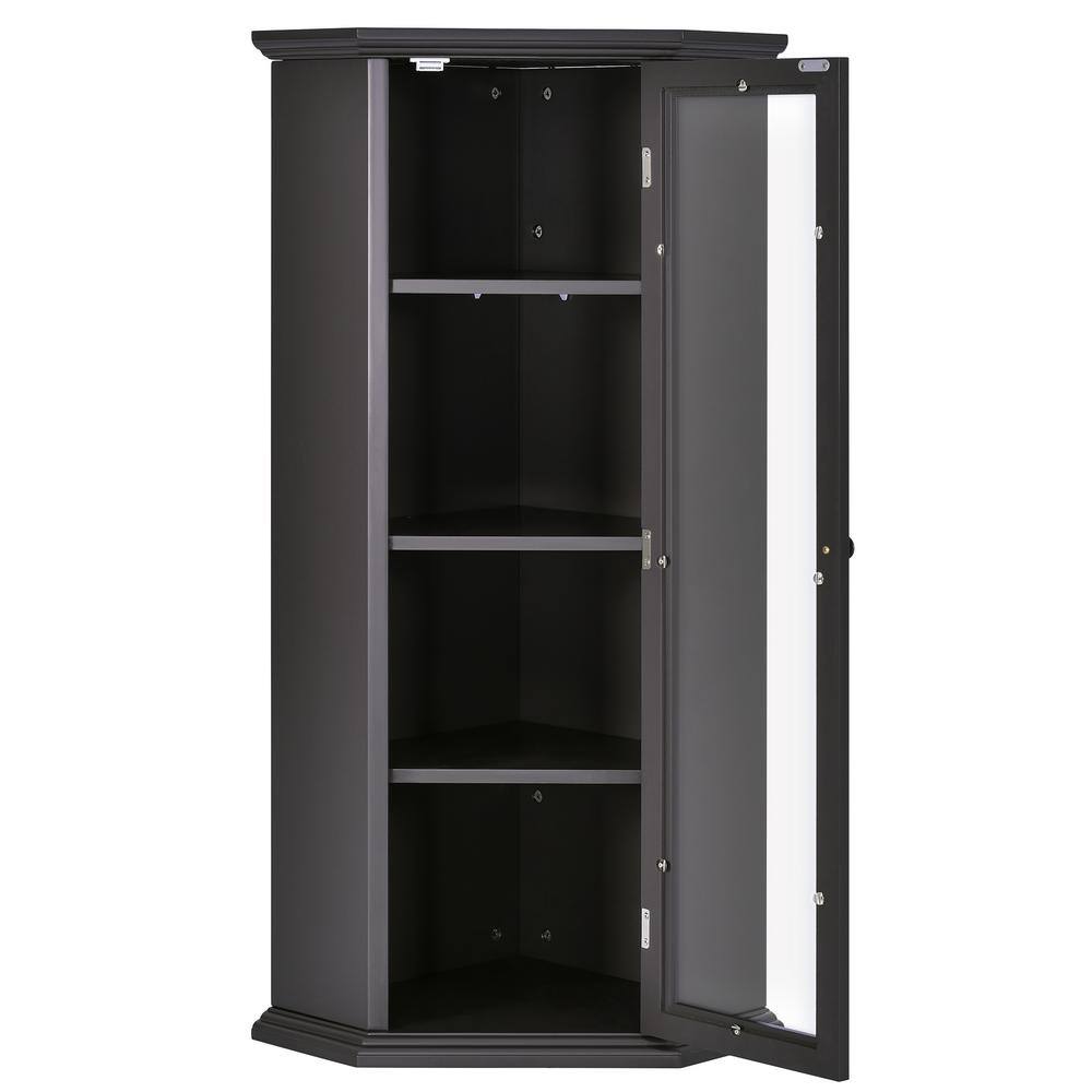 CIPACHO Black BrownA Corner Storage for Bathroom, Living Room