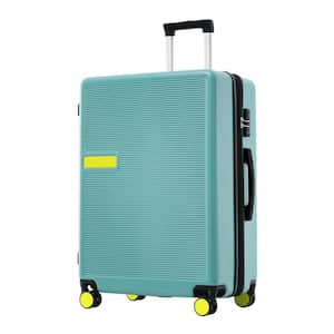 25.2 in. Teal Blue Expandable ABS Hardside Luggage Spinner 24" Suitcase with TSA Lock, Telescoping Handle Wrapped Corner