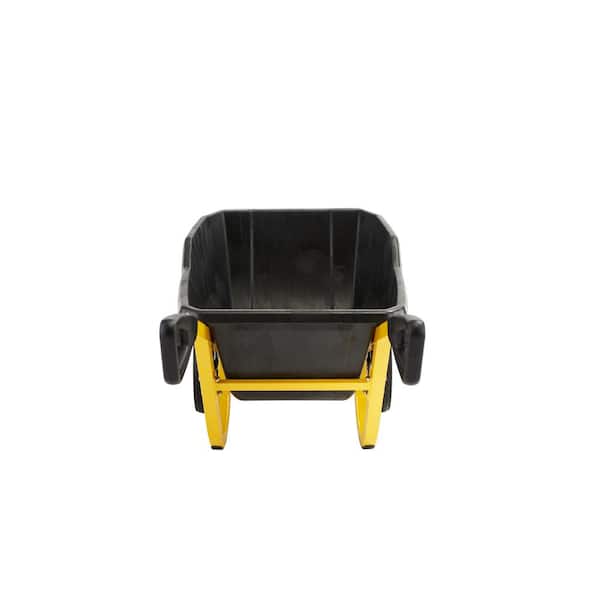 Gorilla Carts GCR-4 4 Cu. Ft, 300-pound Capacity, Poly Yard Cart,  Black/Yellow