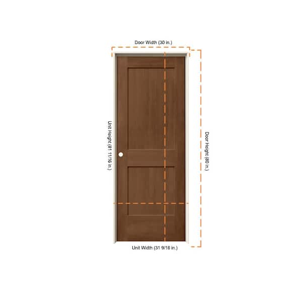 JELD-WEN 30 in. x 80 in. Monroe Hazelnut Stain Right-Hand Molded