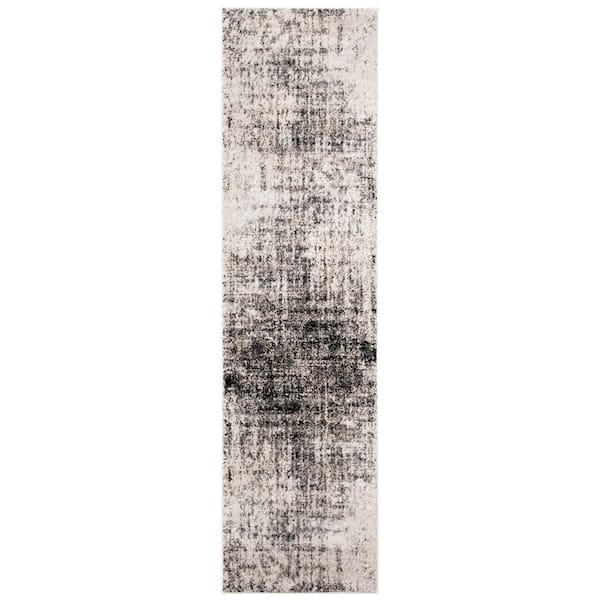 SAFAVIEH Adirondack Silver/Black 3 ft. x 10 ft. Distressed Runner Rug