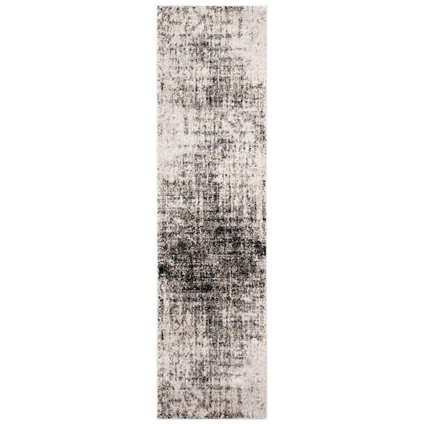 SAFAVIEH Adirondack Silver/Black 2 ft. x 8 ft. Abstract Runner Rug