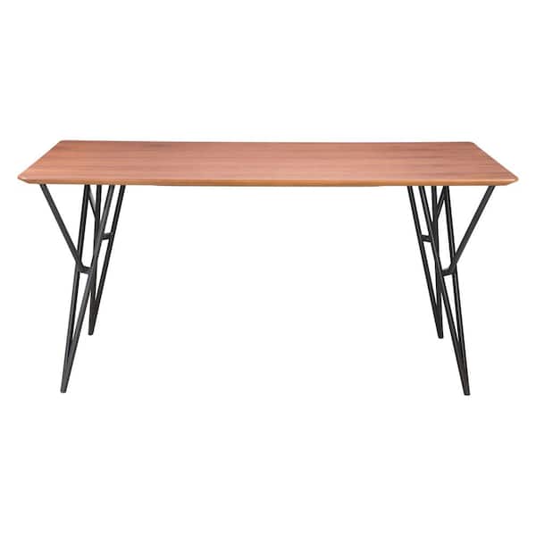 Zuo Audrey Walnut And Black Dining, Audrey Rustic Industrial Acacia Wood Dining Table With Metal Hairpin Legs