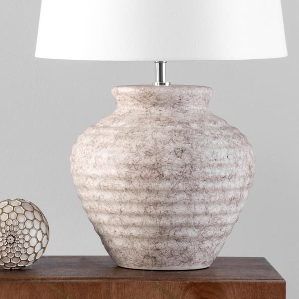 Nuloom Fano 20 In Antique White, Upscale Contemporary Table Lamps