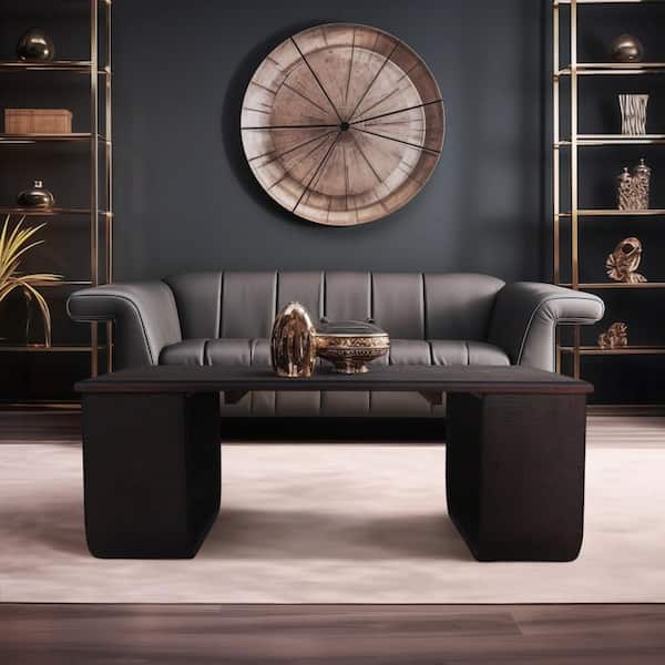 Sagebrook Home 47 in. Brown Rectangle Mango Wood Textured Coffee Table