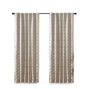 Odessa Gray/Silver Marble Jacquard 50 in. W x 95 in. L Total Blackout Panel Rod Pocket/Back Tab Window Curtain