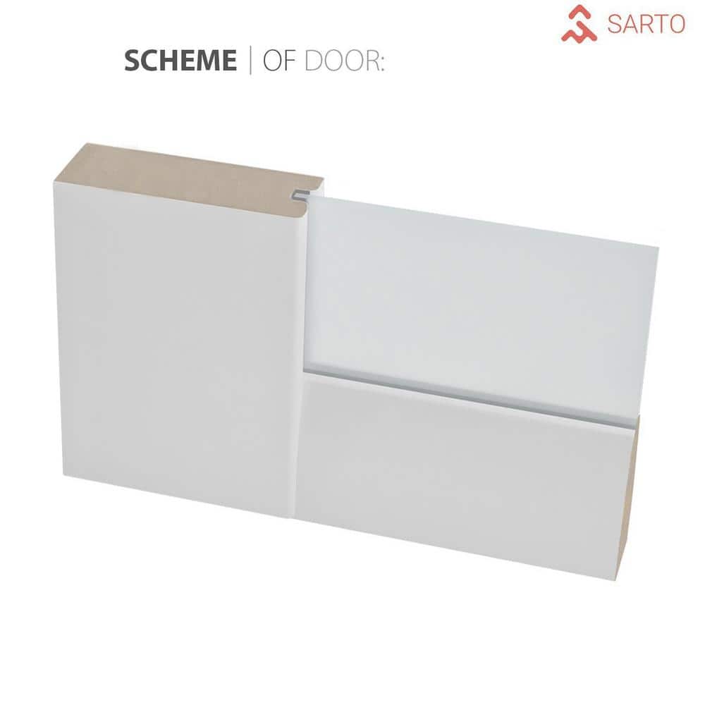 Quadro Frosted Glass White MDF Barn Door Slab