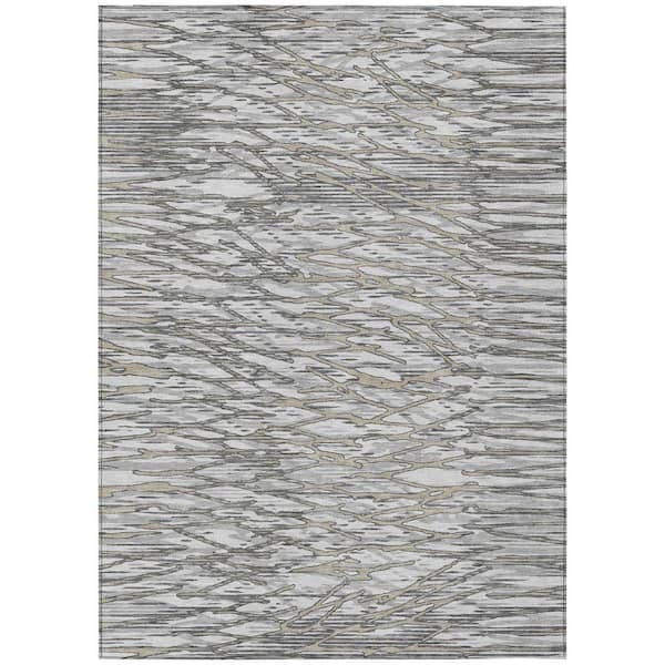 Chantille Machine Washable Indoor/Outdoor Abstract ACN2771 Gray 10 ft. x 14 ft. Area Rug