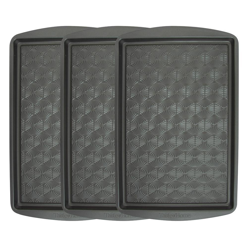 Ash Gray Non-Stick Aluminum 3-Piece Baking Sheet Set