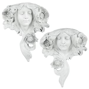 15 in. H Le Printemps and Le Etoile French Greenmen Wall Sculptures (Set of 2)
