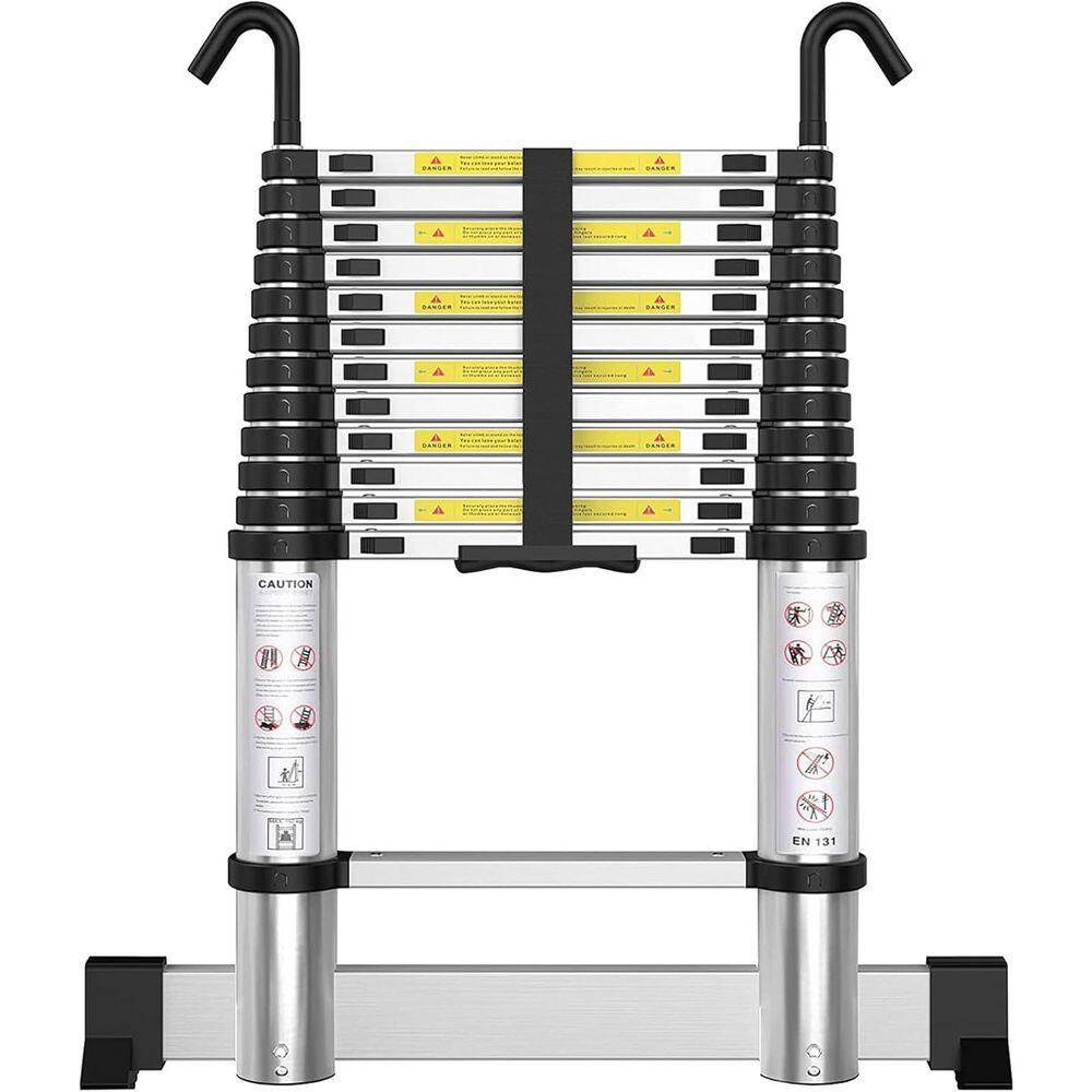 12.5 FT Aluminum Telescoping Ladder with Hooks and Stabilizer, 330lbs Capacity, EN131 Certified price history on PriceWatchPro