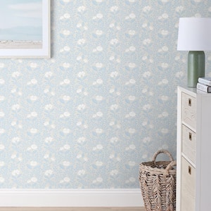 Ava Vine Blue Non-Pasted Wallpaper Roll (Covers 52 sq. ft.)