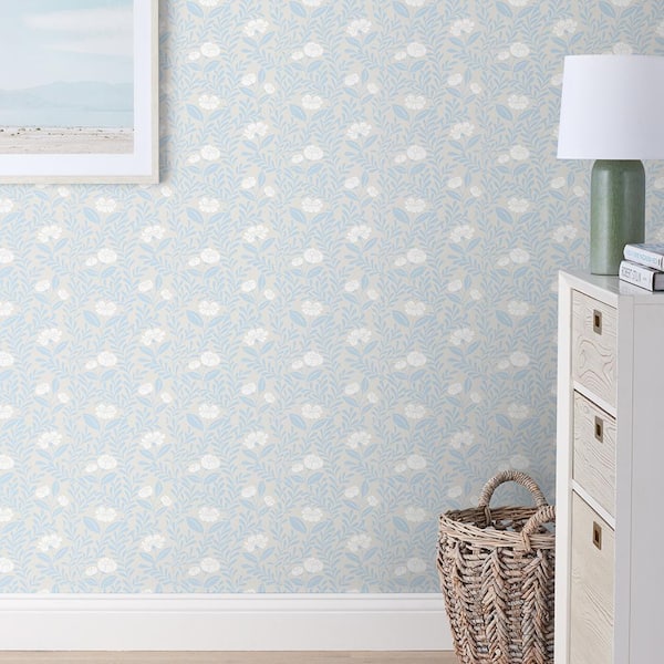 The Company Store Ava Vine Blue Non-Pasted Wallpaper Roll (Covers 52 sq. ft.)