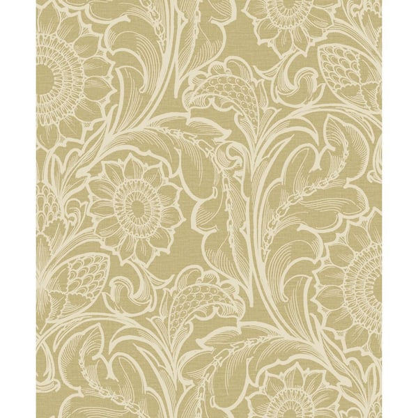 Unbranded Llewelyn-Bowen Off the Wall Gold Floral Sunnyside Up Matte Finish Non-Pasted Non-Woven Wallpaper Sample