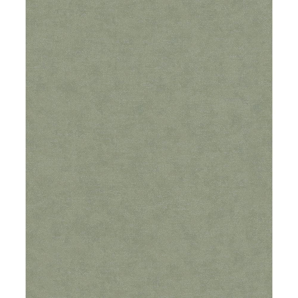 Flora Collection Green Plain Texture Luster Finish Non-Pasted Vinyl on Non-