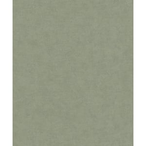 Flora Collection Green Plain Texture Luster Finish Non-Pasted Vinyl on Non-Woven Wallpaper Roll
