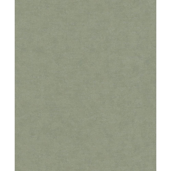 Unbranded Flora Collection Green Plain Texture Luster Finish Non-Pasted Vinyl on Non-Woven Wallpaper Roll