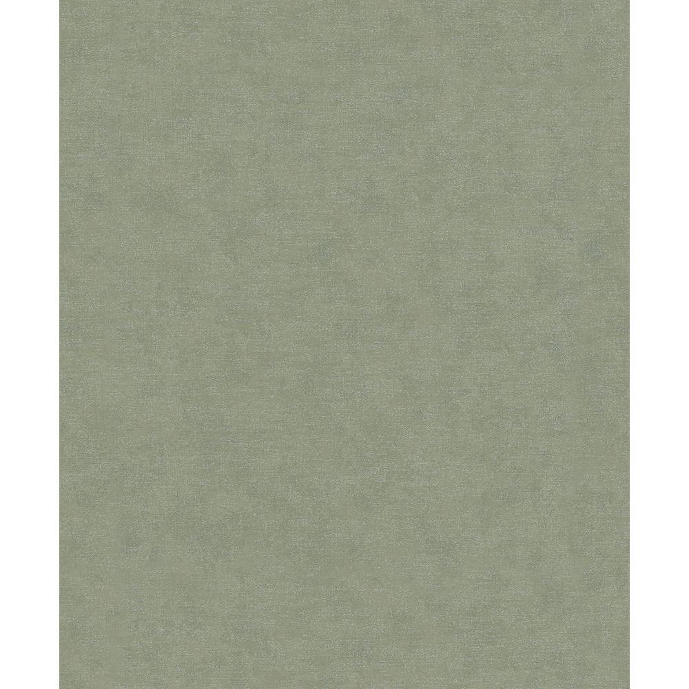 Flora Collection Green Plain Texture Luster Finish Non-Pasted Vinyl on Non-