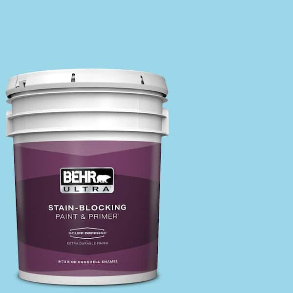 BEHR ULTRA 5 gal. #P490-2 Blue Sarong Extra Durable Eggshell Enamel Interior Paint & Primer