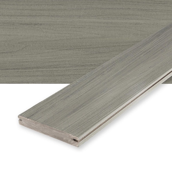 Summit 1 in. x 6 in. x 20 ft. Glacier Gray Grooved Edge Composite Deck Board