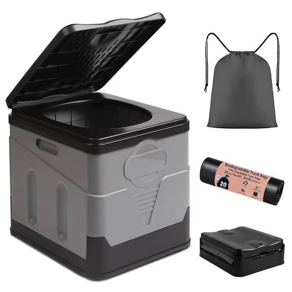 Non-electric Portable Waterless Composting Toilet System Foldable Travel Potty Rectangle Design for Car Indoor Outdoor