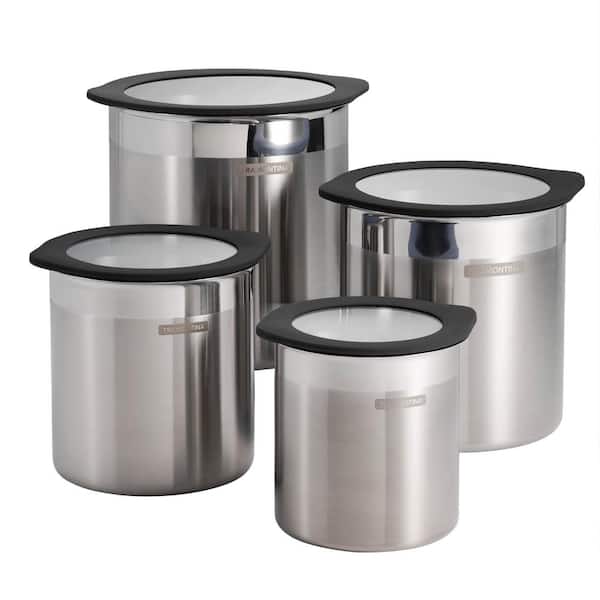 Tramontina 4 Pc Stainless Steel Canister Set - Black 80204/027DS