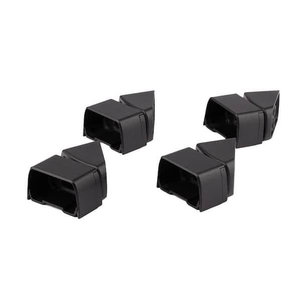 Rapid Rail 1.39 in. H x 2.36 in. W Textured Black Aluminum Horizontal Angle Bracket Kit (4-Pack)