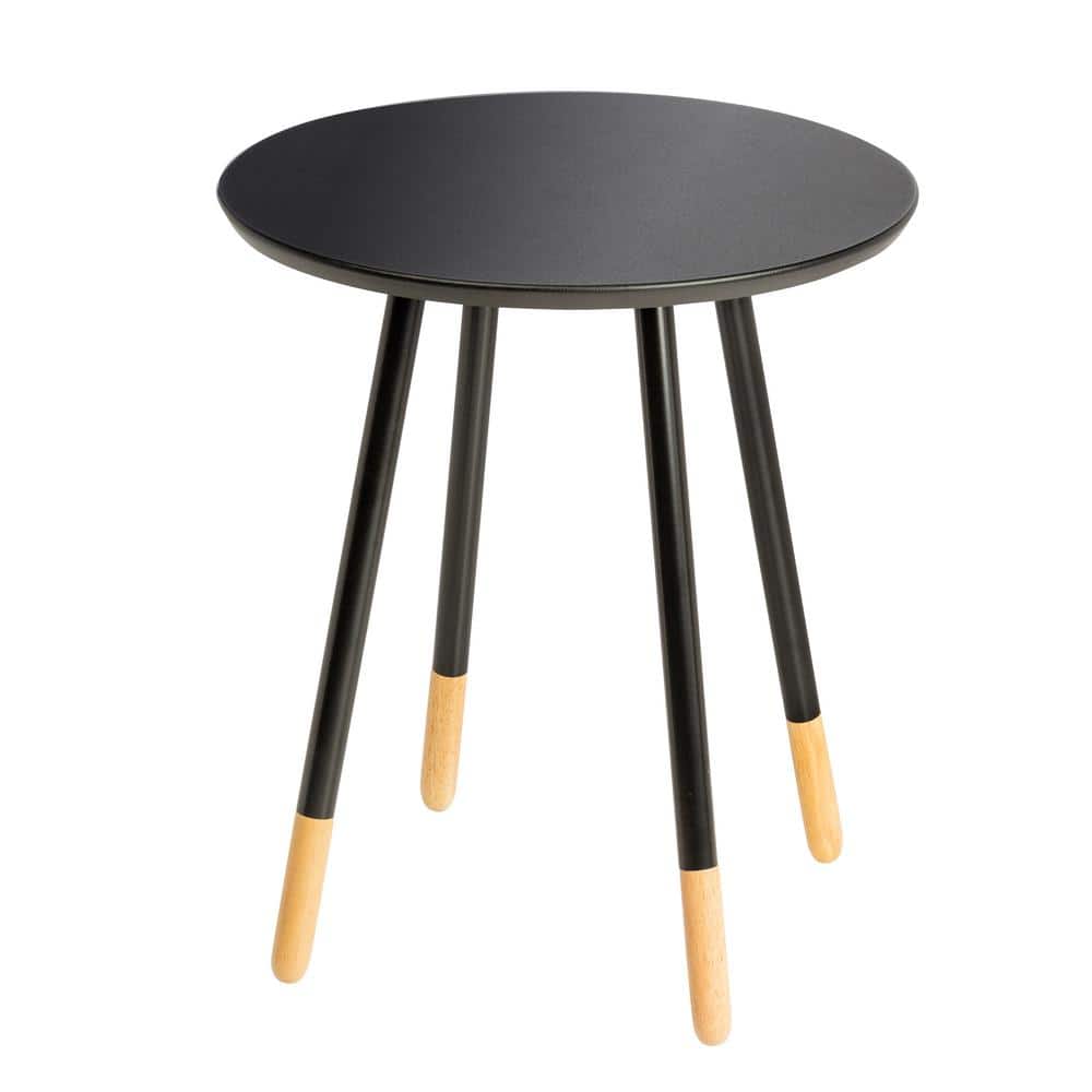 Black Round End Table