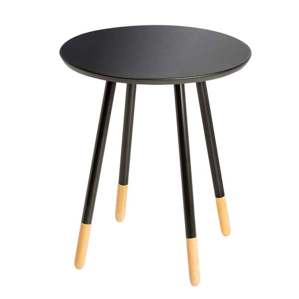 Honey-Can-Do Black Round End Table