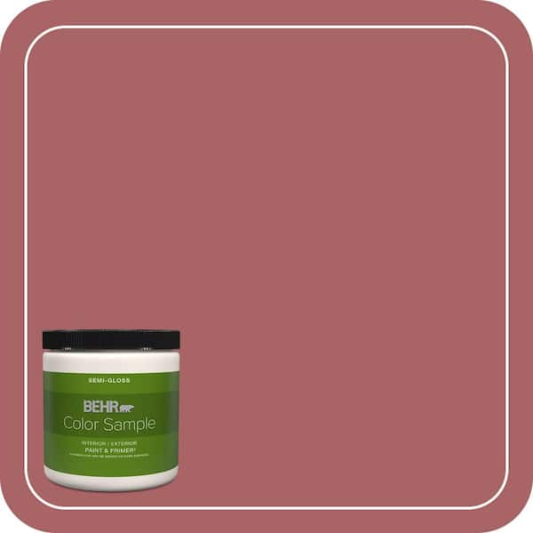 BEHR PREMIUM PLUS 8 oz. #PPU1-06 Rose Marquee Semi-Gloss Interior/Exterior Paint & Primer Color Sample