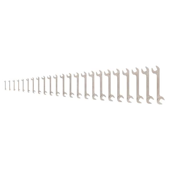 1/4-1-1/2 in. Angle Head Open End Wrench Set (23-Piece)