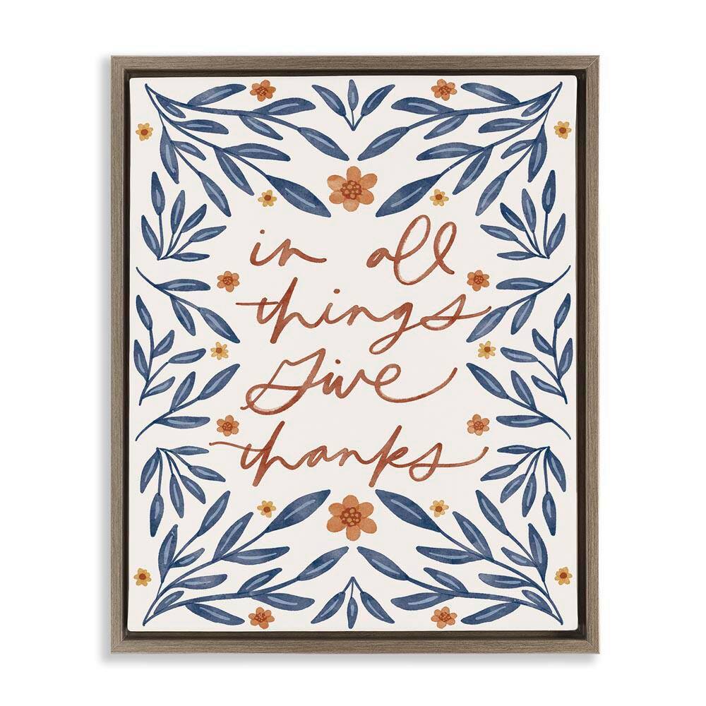 Give Thanks Botanical by Amanda Houston Brown Floater Frame Nature Graphic Art Print 31 in. x 25 in. price history on PriceWatchPro