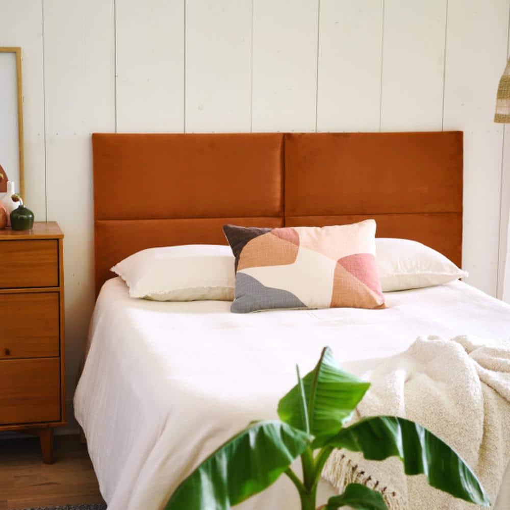 Terracotta Upholstered King Sound Reducing Panel Headboard
