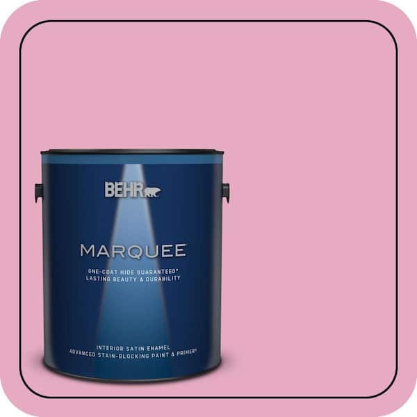 BEHR MARQUEE 1 gal. #P130-3 Little Princess Satin Enamel Interior Paint & Primer
