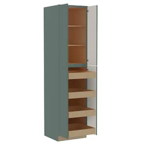 Hargrove 24 in. W x 24 in. D x 90 in. H Assembled Plywood Pantry Kitchen Cabinet in Verdant Green with 4ROT Soft Close