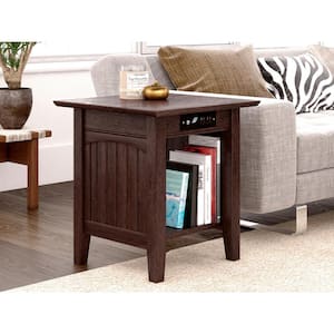 Nantucket Burnt Amber End Table with Charging Station