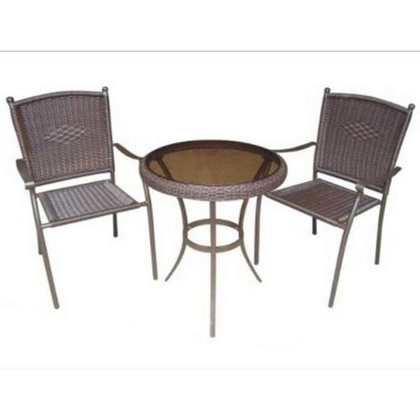 Parkland Heritage 3-Piece Wicker Patio Bistro Set-DISCONTINUED