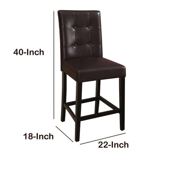 Benjara Wooden 40 In H Brown Chair, 40 Inch Bar Stools