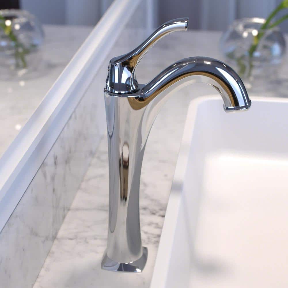 Elegant Arlo 12" Chrome Single-Handle Vessel Bathroom Faucet