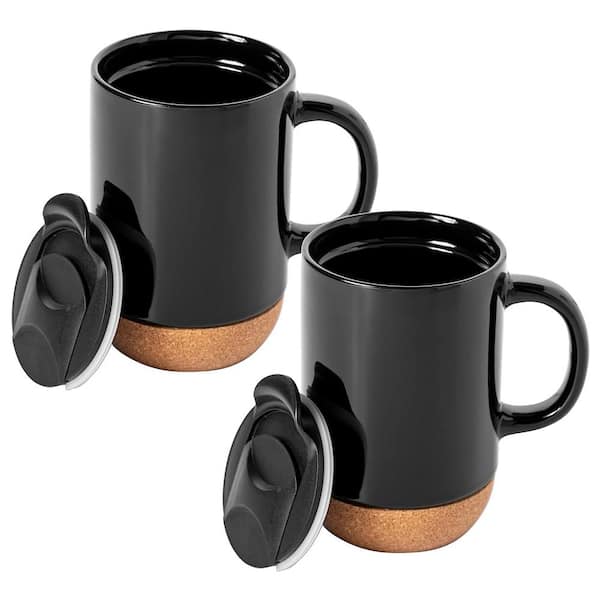 Kleinley Classic Flat-bottom 17 oz. (3.35 x 5.7 inches) with lid and  ceramic straw, modern minimalist travel mug, kitchen coffee mug 